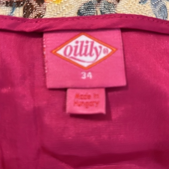 Like New Oiliy Brocade Wrap Skirt (Button and aside Tie) Size 34 Pleated - Picture 8 of 13